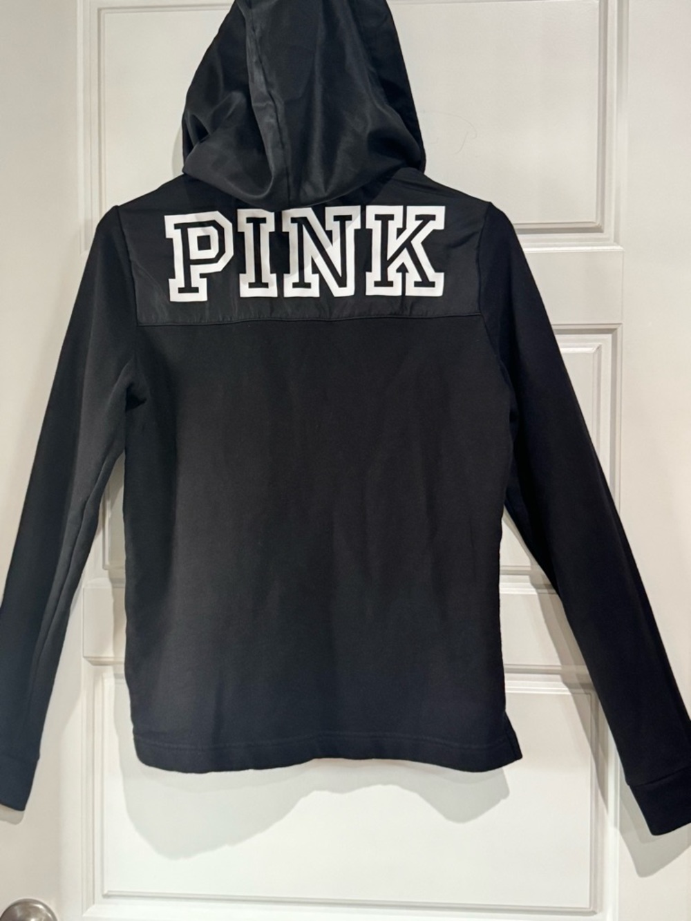 Victoria's Secret PINK Black Half-Zip Hooded Pullover - Picture 6 of 8